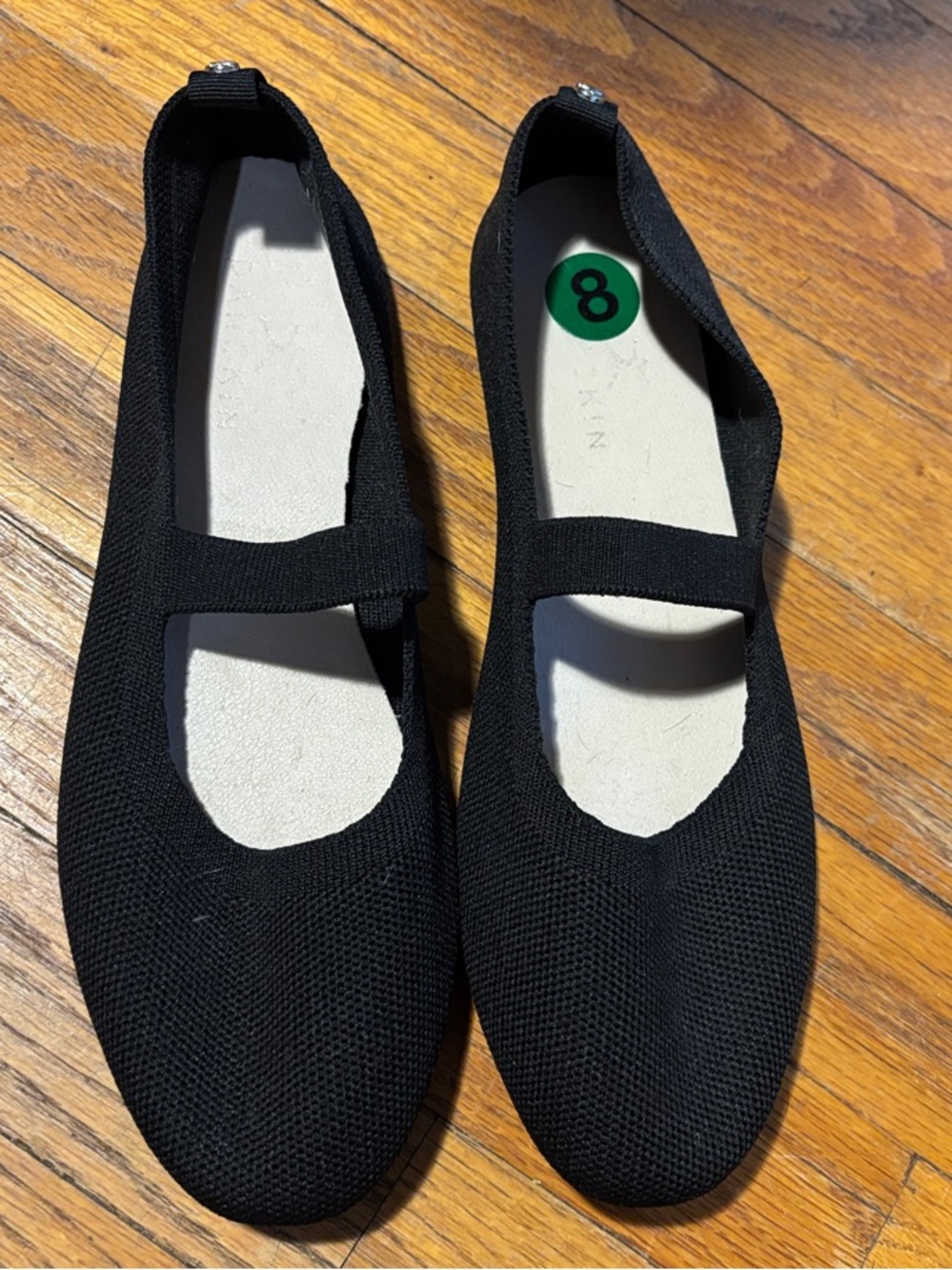 Danskin Black Knit Mary Jane Flats with Elastic Strap